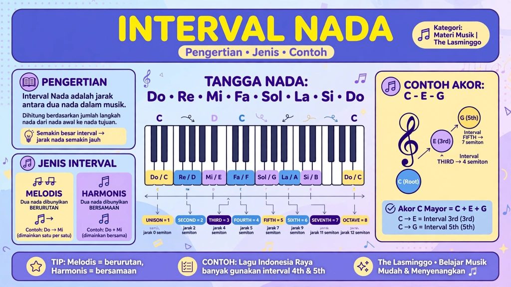 Pengertian, Jenis, dan Contohnya Interval Nada